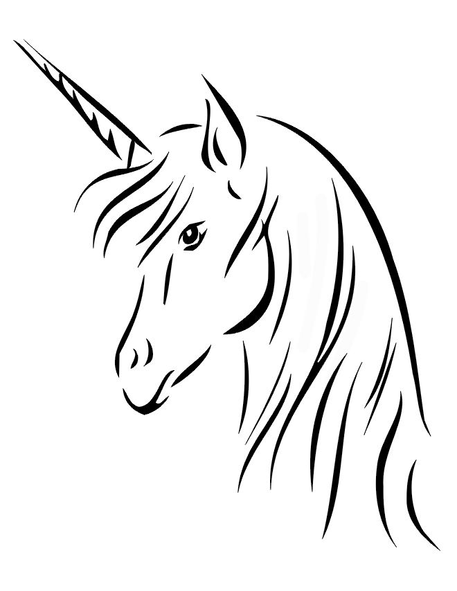 coloriage profil de licorne